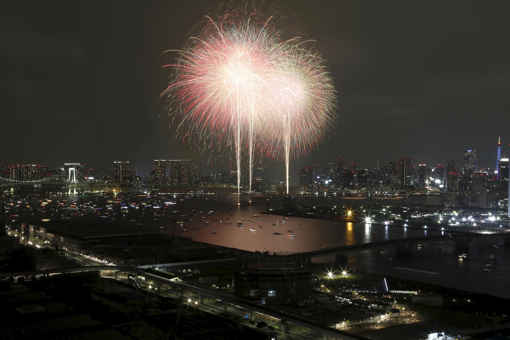Watching Fireworks Display in Japan 2024 1
